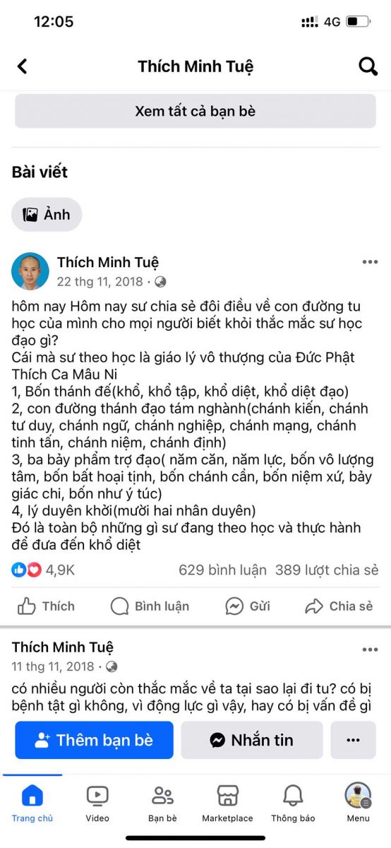 facebook sư thầy thích minh tuệ